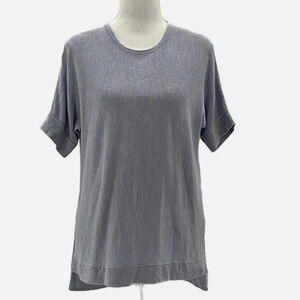 Eileen Fisher Short Sleeve Silk Blend Sweater in Lilac - Size Small